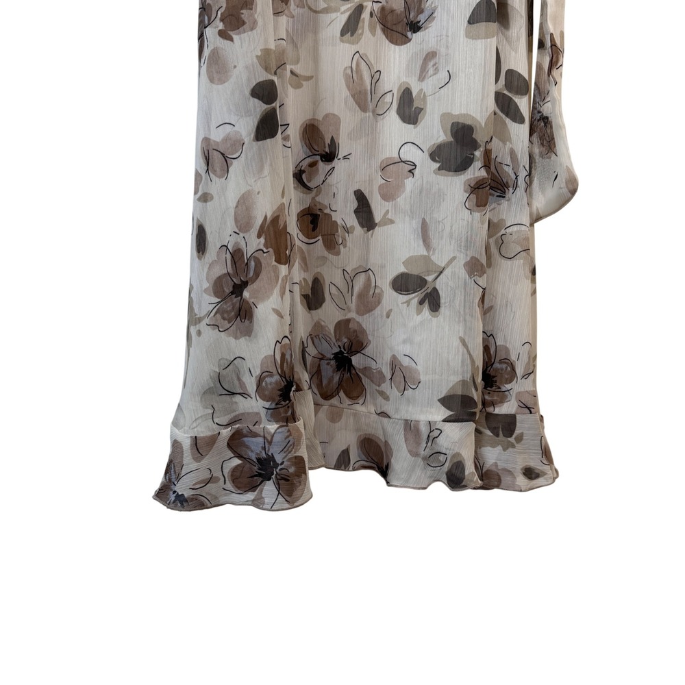 JBS Floral Tie Dress Midi Size 14 Sheer Ruffle Flowy Cottagecore Whimsical 90s - Picture 2 of 13